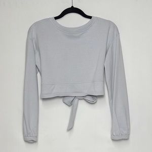 Quiet Storm Cropped Sweater With Tie Back